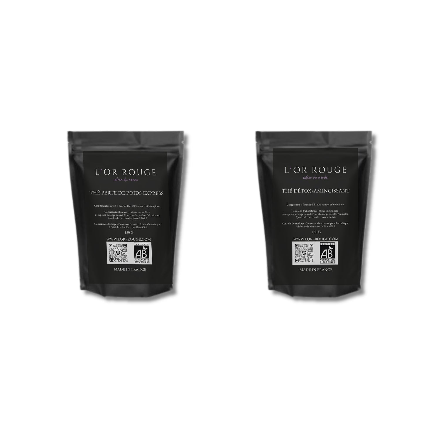 Coffret Duo Cure Minceur L’or rouge™ : 150 g Thé L'or Rouge + 150 g Thé Détox