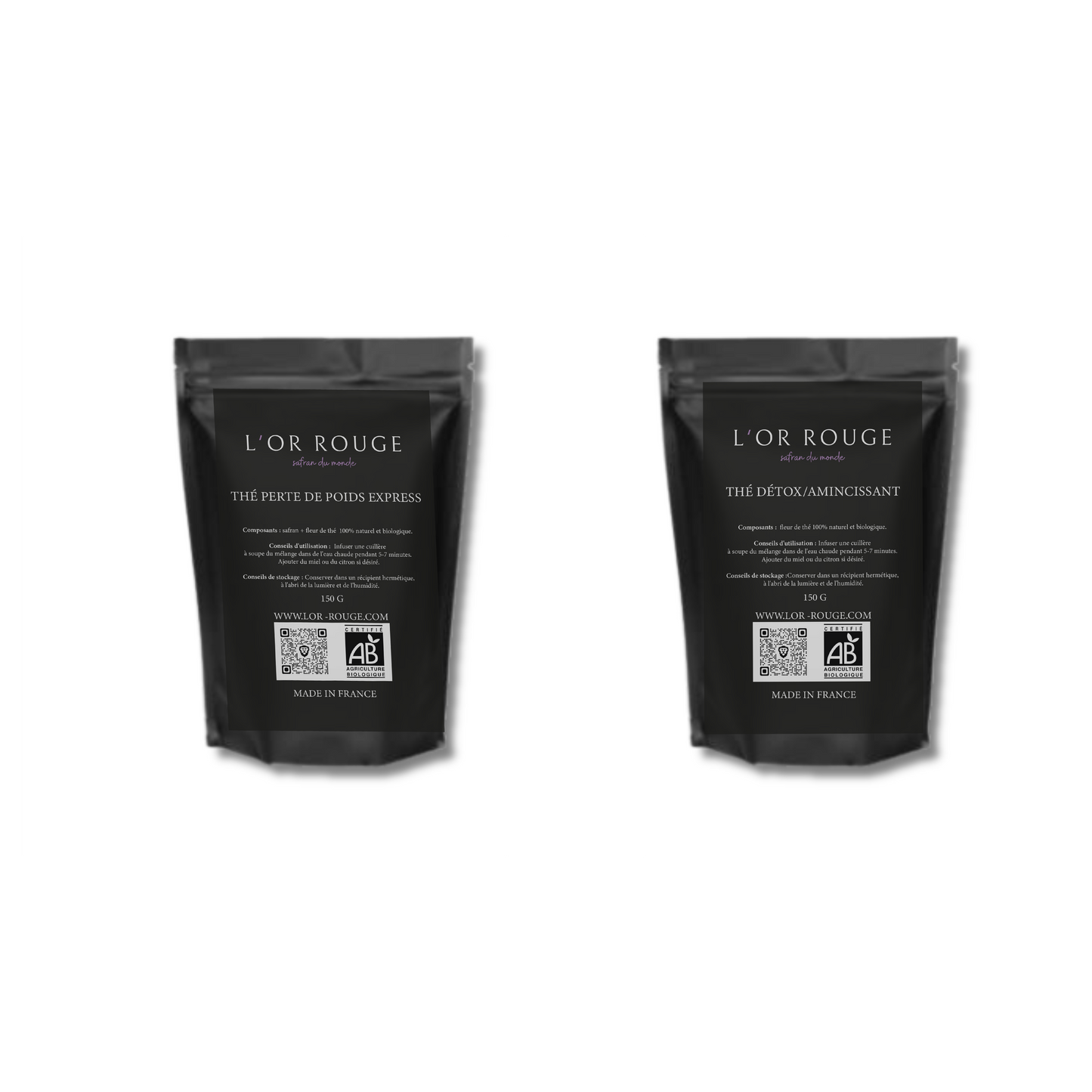 Coffret Duo Cure Minceur L’or rouge™ : 150 g Thé L'or Rouge + 150 g Thé Détox